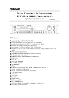 Tascam DVRA-1000 - Brochure